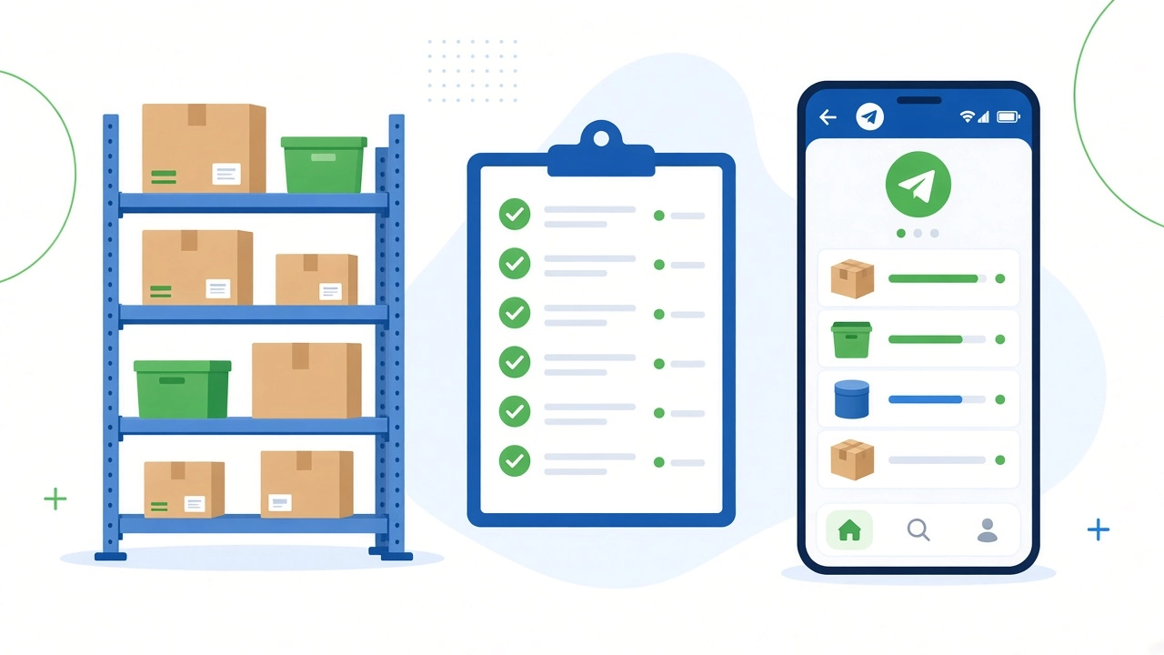 Warehouse stock next to Telegram shop